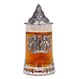 0,5 Litre Chope à bière allemande avec couvercle en étain German Beer Stein Mugpeint à la main avec coffret cadeau, ...