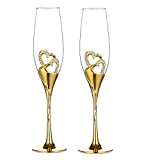 1 ensemble de (2) verres à champagne haut de gamme, toasts de mariage / fête, verres à vin rouge créatifs, ...