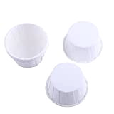 100pcs papier gobelets papier sulfurisé Cupcake Liner Case Wrapper Muffin Baking Cup décoration tasses, 8 couleurs pour choisir(blanc)