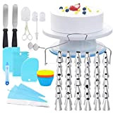 108-Piece Cake Decorating Supplies Baking Tools，Cupcake Decorating Kit Baking Equipment，with Cake Turntable Stand，Flower Nail,Cleaning Brush,Piping Nozzles and Bags