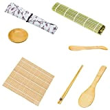 12 Pcs Kit à Sushi, Kit de Fabrication de Sushis-2 Tapis de Sushi+ 5 Paires Baguettes + 1 Palette de ...