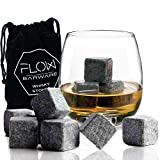 12 X Whiskey Stones Chilling Rocks Reusable Granite Ice Cube Stones - Drinks Cooler Cubes for Whisky Scotch, Bourbon Whiskey ...