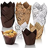 150 Pièces Caissette de Muffins en Papier Tulipes, Moules à Muffins en Papier, Tasses de Papier de Cuisson, Caissettes Cupcake, ...