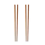 2 paires de baguettes de cuisine en bambou 33/42 cm, super longues baguettes de cuisson pour casseroles chaudes, fritures (taille ...