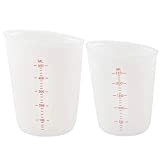 2 tasses en silicone pour résine, tasse à mesurer 250 / 500ml échelle précise tasses graduées claires tasses de mélange ...