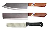 2 x Kiwi Thai Chef Couteau de Chef Couteau de cuisine # 173 # 172 + COUPE ondulée Couteau gratuit pour dresser des ...