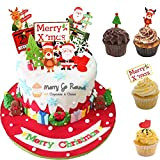 20 Pièces Gâteau de Noël Toppers,Toppers de Gâteau pour Fête de Noël,Noël gâteau Toppers,Cake Topper Noël,Cupcake Toppers Noël,Toppers de Gâteau ...