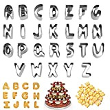 26 pièces Emporte Piece Lettre Alphabet, Emporte Piece Biscuit, Acier Inoxydable, Alphabet en Acier Moule Cuisson, pour la Cuisson Fabrication ...