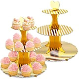 3 Supports Présentoir Gâteau Carton, Présentoir à Cupcakes, Tour D'affichage Cupcake Plateau pour Le thé L'après-Midi,Dessert ,Fruits, Nourriture, Fournitures de ...