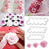 3pcs Emporte-Pieces Rose Petal Sugarcraft Moules A Patisserie Tampon Pour Decoration Gateaux Sugar Craft Patisserie Fondant