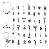 42 pièces Charmes de Verre à Vin, Thème du vin Étiquettes de Marqueurs de Boisson de Gobelet avec Boucle pour ...