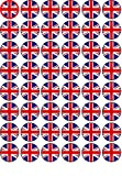 48 x Union Jack (#2) Cupcake Cake Toppers by Coyote