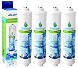 4x AquaHouse UIFH Compatible pour Haier 0060823485A Kemflo Filtre à eau Aicro pour réfrigérateurs Haier, CDA, Firstline, Frigistar