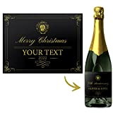 6 Étiquettes de champagne personnalisées pour les fêtes. Autocollants personnalisés texte imperméable à coller sur les bouteilles de champagne ou ...