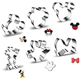 6 Pièces Mickey Cookie Cutters, Emporte-pièces Mickey et Minnie Mouse, Emporte Pièce en Acier Inoxydable - Tête de Mickey, Nœud ...