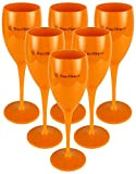 6 X Jaune veuve Clicquot Trendy flûtes à champagne en polycarbonate Acrylique Verres Lunettes de piscine