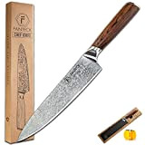 [8 pouces] Couteau de chef, FANTECK Couteau de cuisine Ultra Sharp Pro Allemand en Acier Inoxydable à Haute Teneur en ...
