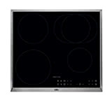 AEG Plaque de cuisson (électrique/encastrable) / 6 résistances / 57,6 cm/Fonction Hob²hood/Affichage électronique pour toutes les zones de cuisson/Noir