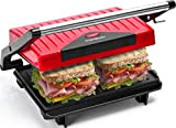 Aigostar Warme 30HHH - Grill multifonction, plancha, presse à paninis, appareil à sandwichs. 750W, plaques anti-adhésives, poignée froide. Sans BPA. ...