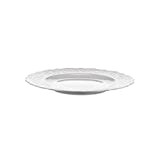 Alessi Mw01/1 Dressed Assiette Plate en Porcelaine Blanche avec Décoration en Relief, Set de 4 Pièces, Blanc
