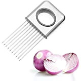 All-in-One Onion Holder, Food Slice Assistant Onion Holder，Stainless Steel Vegetable Holder Tomato Slicer Meat Slicer,Cutting Kitchen Gadget-B Une paire