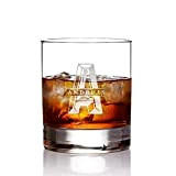 AMAVEL Verre à Whisky avec Gravure - Tumbler Personnalisé avec Prénom et Initiales - Volume : 320 ML