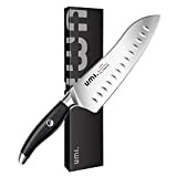 Amazon Brand - Umi Couteau Santoku, professionnellement adapté pour couper la viande, le poisson et les légumes-7 pouces, G 4116, ...