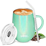 Amazon Brand - Umi Mug Isotherme Réutilisable 360ml,Tasse à Café Acier Inoxydable avec Poignée,Double Paroi Sous Vide Mugs de Voyage ...