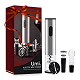Amazon Brand – Umi Ouvre bouteille électrique, tire-bouchon automatique, kit ouvre-bouteille sans fil à piles, accessoires 4-en-1, coupe-fil, bouchon à ...