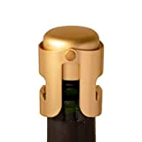 AMICA Bouchon à champagne en or, conçu en France, scellant pour bouteilles de cava, prosecco, vin mousseux, plaqué or, pas ...