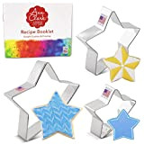 Ann Clark Cookie Cutters Lot de 3 emporte-pièces en forme d'étoile avec livret de recettes (français non garanti) 10,2 cm, ...