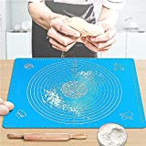Anti-adhésif Réutilisable Baking Mat Fondant Pâte 50x40cm , Réutilisable Tapis de pâte à Rouler,Tapis de Cuisson Pâtisserie en Silicone Baking ...