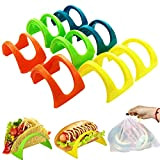 AOUXSEEM Lot de 32 supports taco avec sac de rangement en plastique coloré Taco Table Plate Racks Party Supplies pour ...