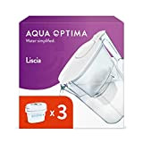 Aqua Optima Liscia Carafe Filtrante et 3 Cartouche Filtrantes Evolve+ 30 Jours, Capacité 2,5 litres, Pour la Réduction des Microplastiques, ...
