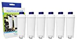 Aquahouse AH-CDE Lot de 6 filtres à eau compatibles avec machines expresso DeLonghi et Bean to Cup DLSC002, SER3017, 5513292811, ...