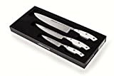 Arcos Riviera Blanc, Set de couteaux de cuisine, Mondador + Santoku + Couteau de chef en acier inoxydable forgé nitrum ...