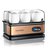Arendo – Cuiseur à œufs avec fonction maintien au chaud - 1 à 6 œufs - Dur, mollet ou à ...