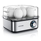 arendo - Cuiseur à œufs en Acier Inoxydable Eightcook 500 W - Egg Cooker 1 à 8 œufs - Bouton ...
