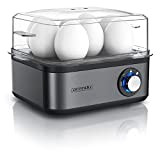 arendo - Cuiseur à œufs en Acier Inoxydable Eightcook 500 W - Egg Cooker 1 à 8 œufs - Bouton ...