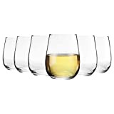 Argon Tableware 6 pièces Corto Stemless Verres à vin Set - style moderne en verre Gobelets pour le rouge, vin ...