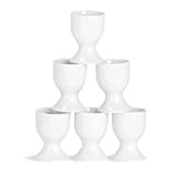 Argon Tableware Egg Cup Set - Coupes en porcelaine pour Hard Boiled Eggs souple - Blanc - Lot de 6