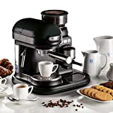 Ariete 1318 Machine à expresso moderne avec moulin à café intégré, Pour grains de café et poudre, Mousseur à lait, ...