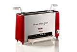 Ariete 730 Steak Grill Vertical, 1300 W, Système de cuisson vertical, Tiroir récupérateur de graisses, Silver/Rouge