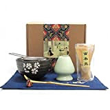 Artcome japonais Matcha Fouet Matcha Cuillère Traditionnelle, Bol à Matcha, Porte-fouet en céramique, Kit de cérémonie de matcha fait à ...