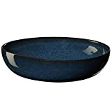 ASA 27231119 SAISONS Assiette à pâtes, en céramique, bleu nuit, 21 cm
