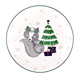 Assiette à dessert en porcelaine Motif arbre de Noël 20 cm (renard)