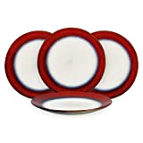Assiette à Dîner, Grande Assiette Plate en Céramique Rouge - 26 cm, Service de Table en Grès Glaçure Ceramique pour ...