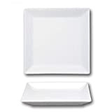 Assiette carrée porcelaine blanche - L 24 cm - Kimi