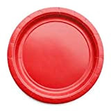 Assiette Carton Rouge | Lot de 50 Assiettes Rouges 18 cm | 100 % Biodégradable et compostable | Vaisselle Jetable ...