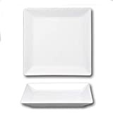 Assiettes carrées porcelaine blanche - L 27 cm - Kimi x 6